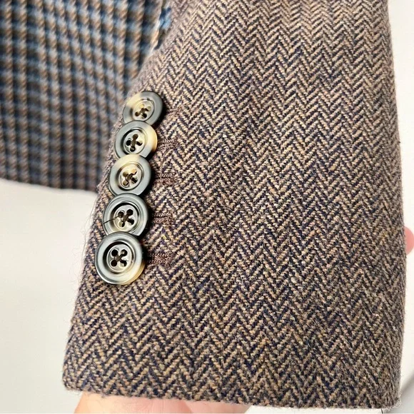 VERONICA BEARD | Faustine Dickey Houndstooth Mixed Media Jacket Blue Multi 00 - Picture 9 of 14